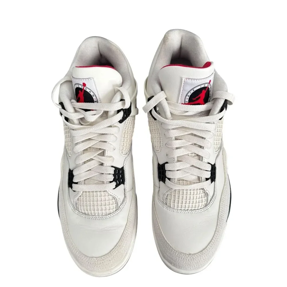Nike Air Jordan 4 Retro OG FC Shoes Sail Black Univ Red IM4002-100 Mens 11.5
